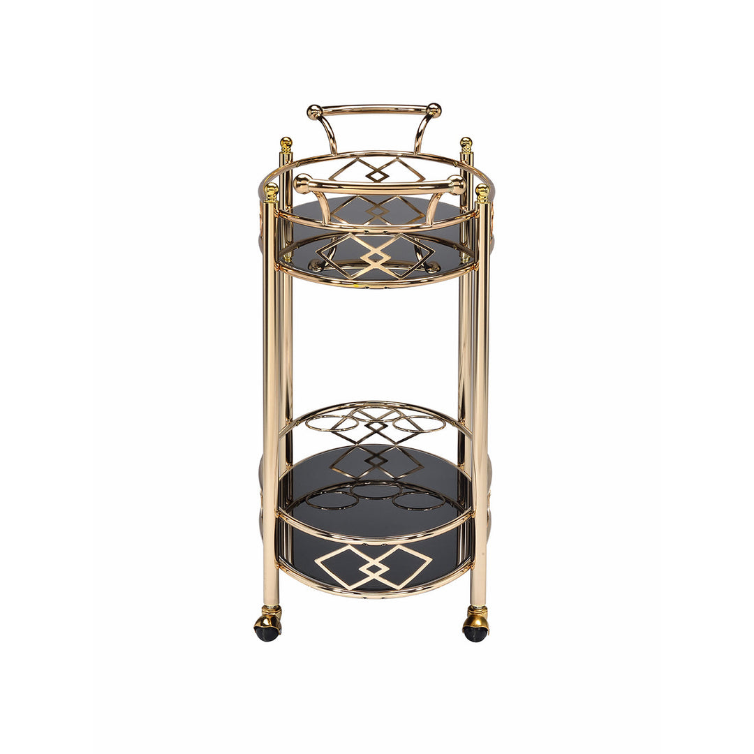 35" X 16" X 32" Gold Metal Serving Cart Image 2