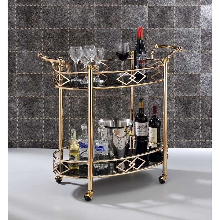 35" X 16" X 32" Gold Metal Serving Cart Image 5