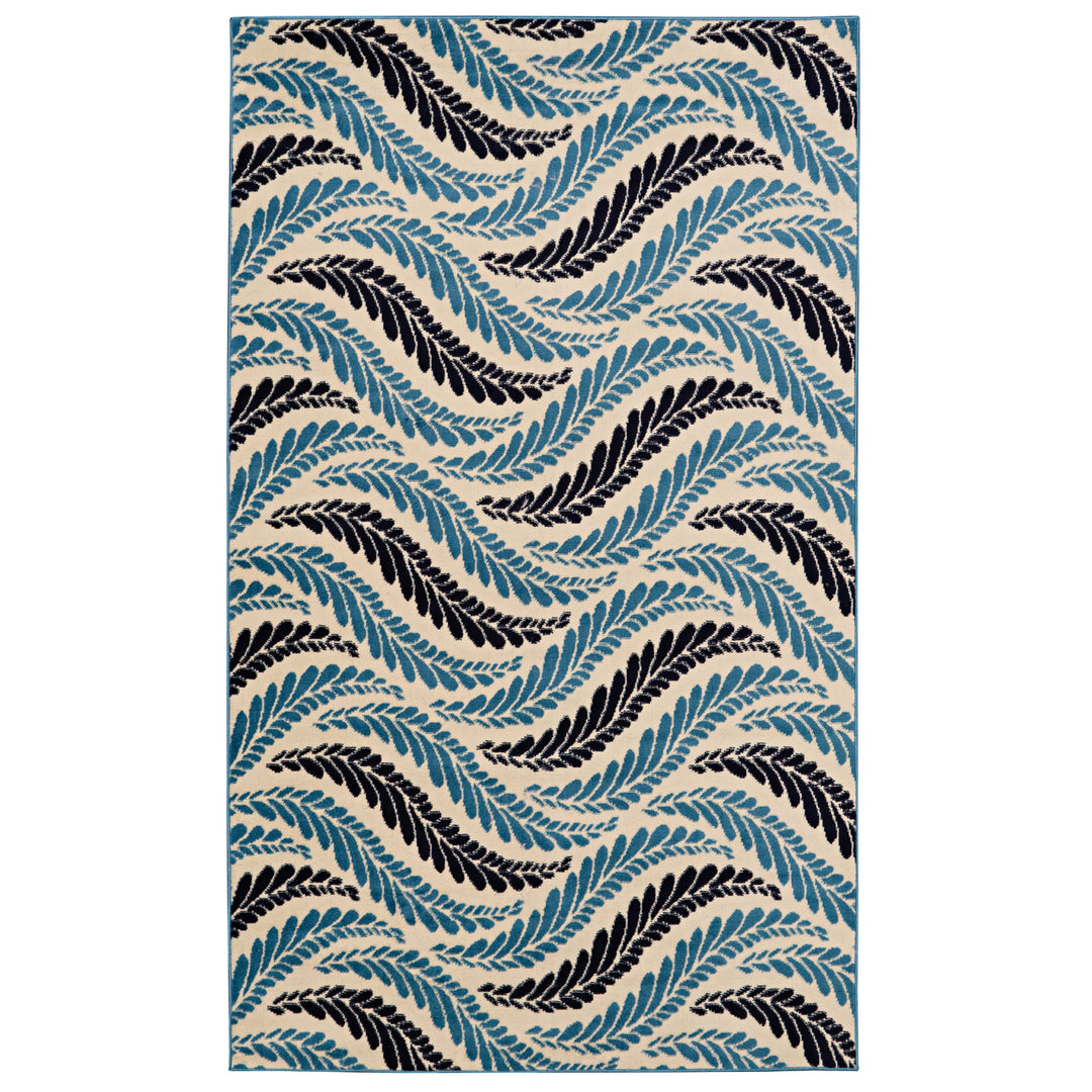 Capri Bridger Bone And Blue Transitional Rug 43 x 73 Easy Care Polypropylene Image 1