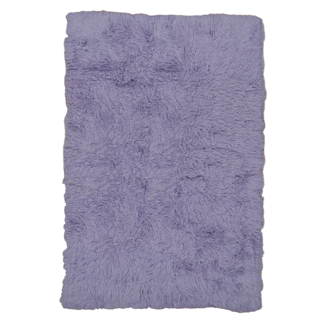 Flokati Rug 5x8 Pastel Violet Hand Woven 1400 Gram Zealand Wool Image 1