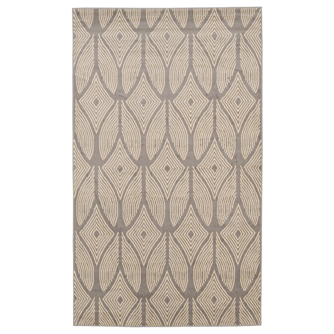 Capri Henley Rug Ltgrey Bone 65 x 93 Easy Care Polypropylene Transitional Style Image 1