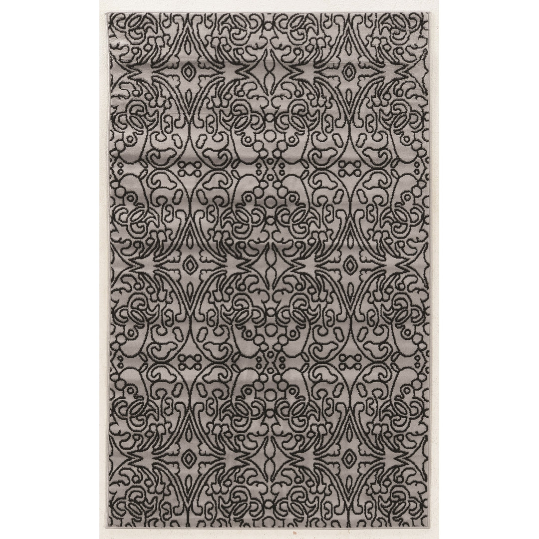 Capri Iforum Grey Area Rug 4x7 Easy Care Polypropylene Transitional Design Image 1