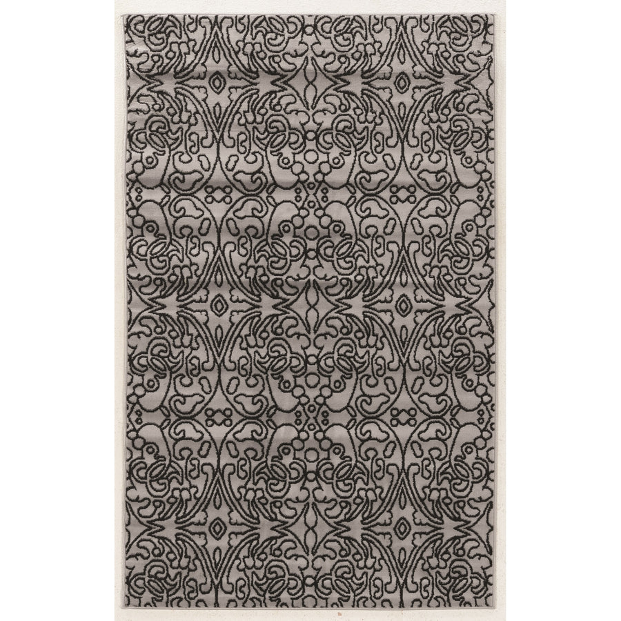 Capri Iforum Grey Area Rug 4x7 Easy Care Polypropylene Transitional Design Image 1