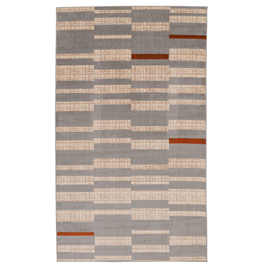 Capri Leslie Light Grey Area Rug 65 x 93 Easy Care Polypropylene Transitional Image 1