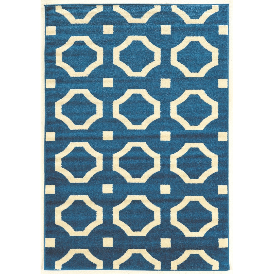 Claremont Octagon Rug Blue 8x10 Transitional Abstract Polypropylene 8x102 Image 1