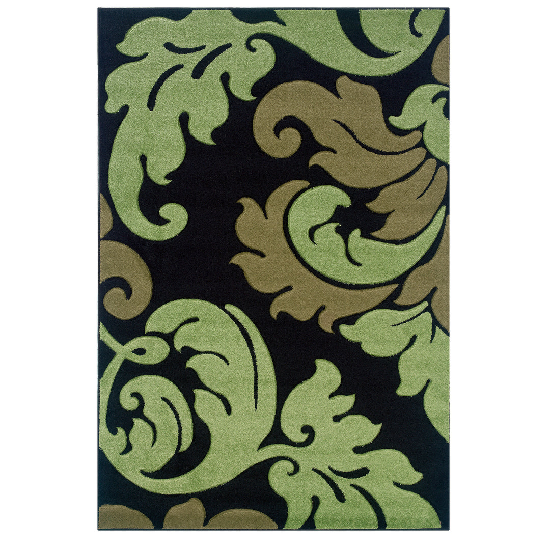 Corfu Damask - Black and Green (5 x 7.7) Image 1