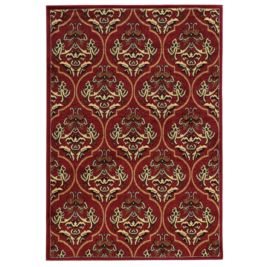 Elegance England Red Accent Rug 5x7 Transitional Style Easy Care Polypropylene Image 1