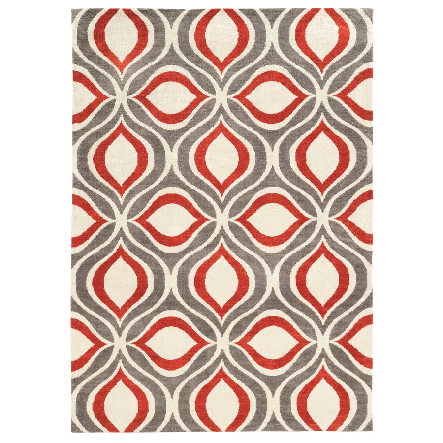 Geo Lenox Grey Handtufted Microfiber Area Rug 8x10 Soft Geometric Design Image 1