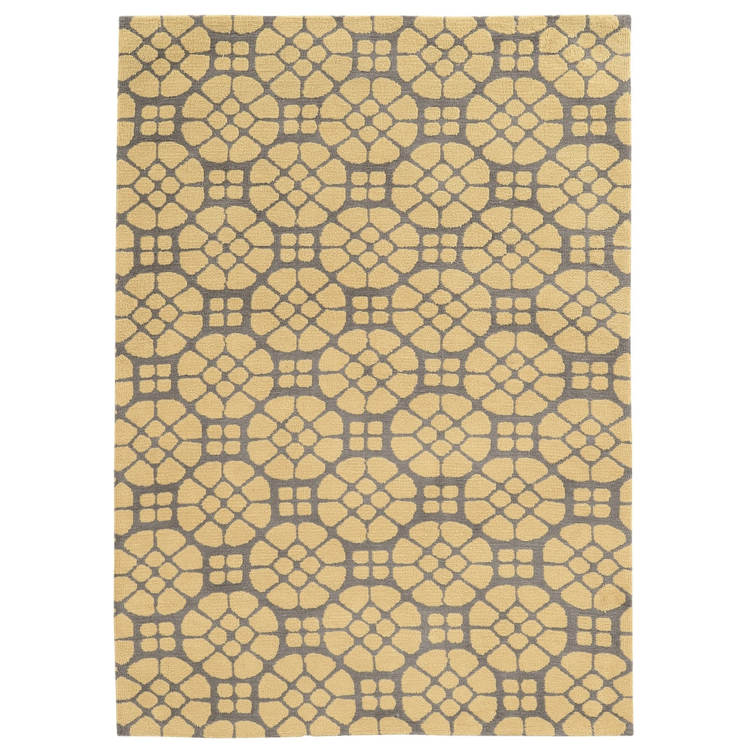 Geo Lynette Grey Rug 5x7 Handtufted Microfiber Soft Geometric Design Image 1