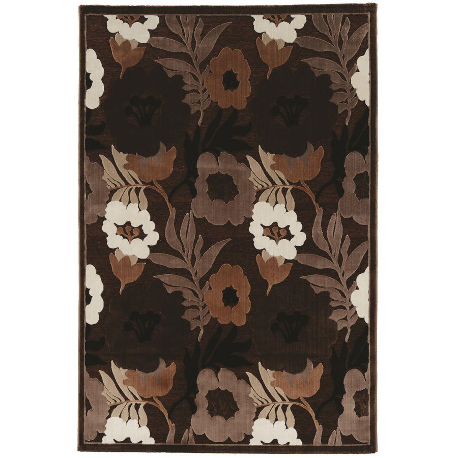 Hi Lo Floral - Brown (8 x 103)- Image 1