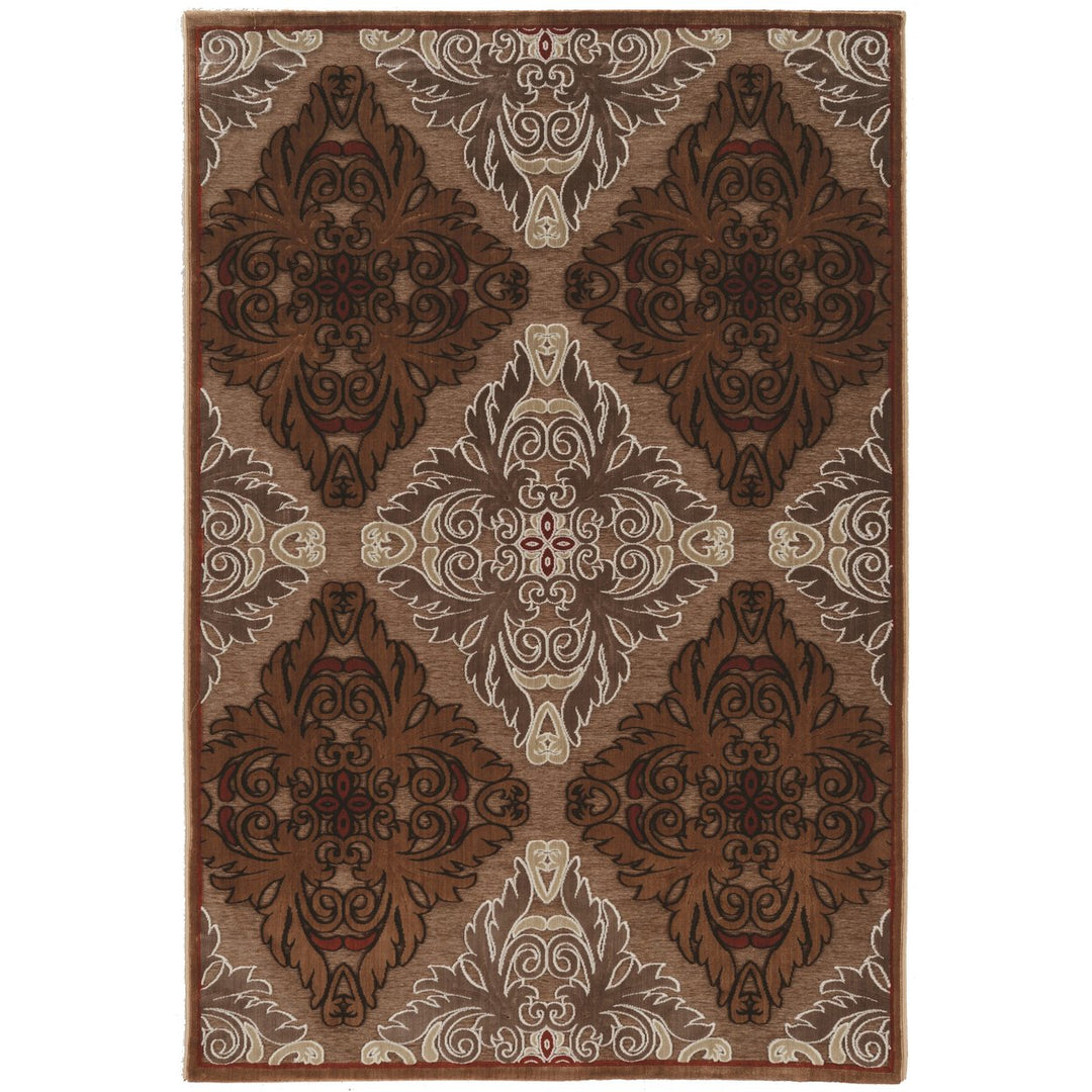 Hi Lo Medallions - Brown and Beige (8 x 103)- Image 1