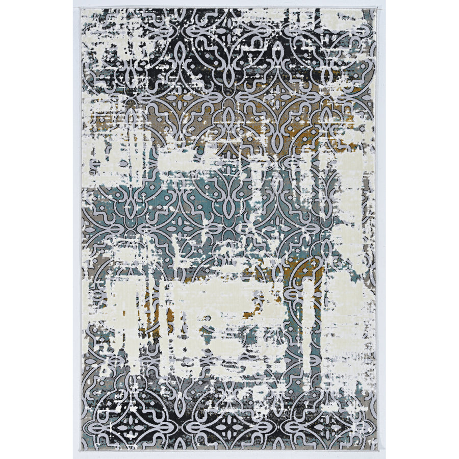 Elixir Leyton Grey Area Rug 8x10 6 Transitional Vintage Style 100 Polyester Image 1