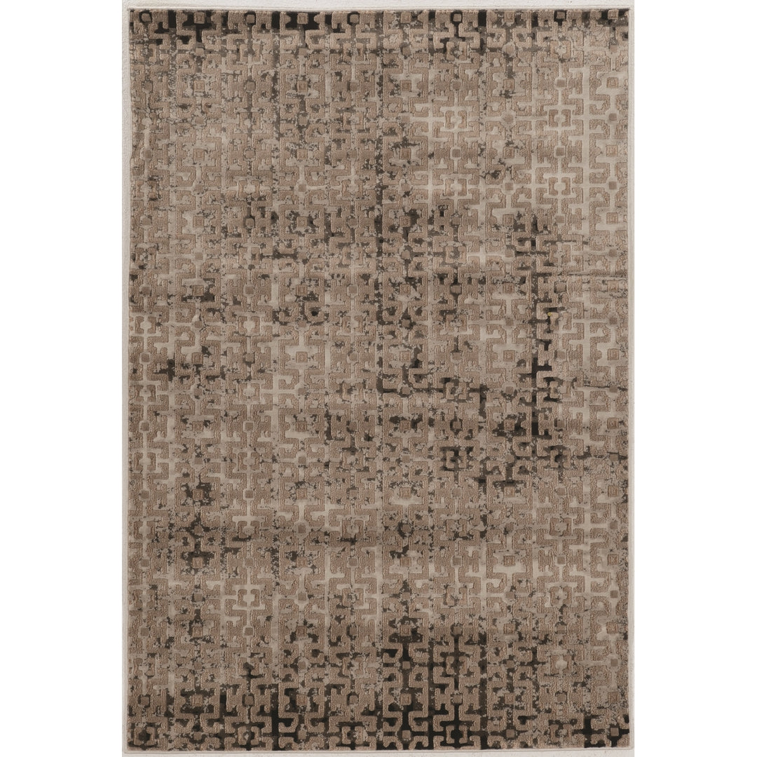 Jewel Maze Beige Area Rug 5x7.6 Powerloomed 100% Polypropylene Transitional Design Image 1