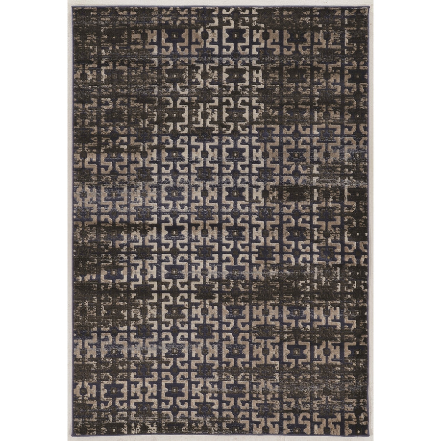 Jewel Maze Navy Area Rug 8 x 104" Powerloomed 100% Polypropylene Design Image 1