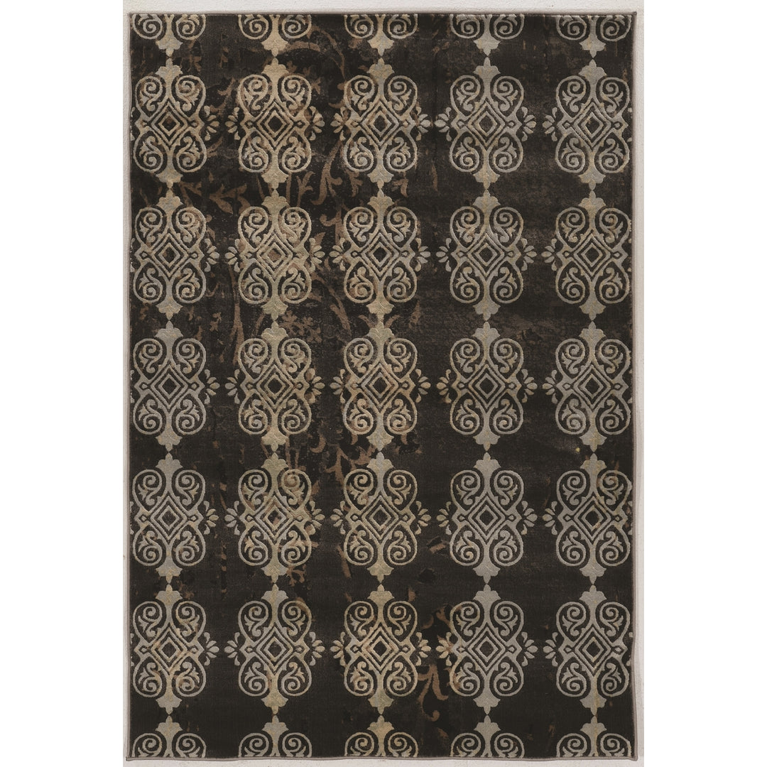 Jewel Royal Dark Beige Area Rug 5 x 76" Powerloomed 100% Polypropylene Image 1