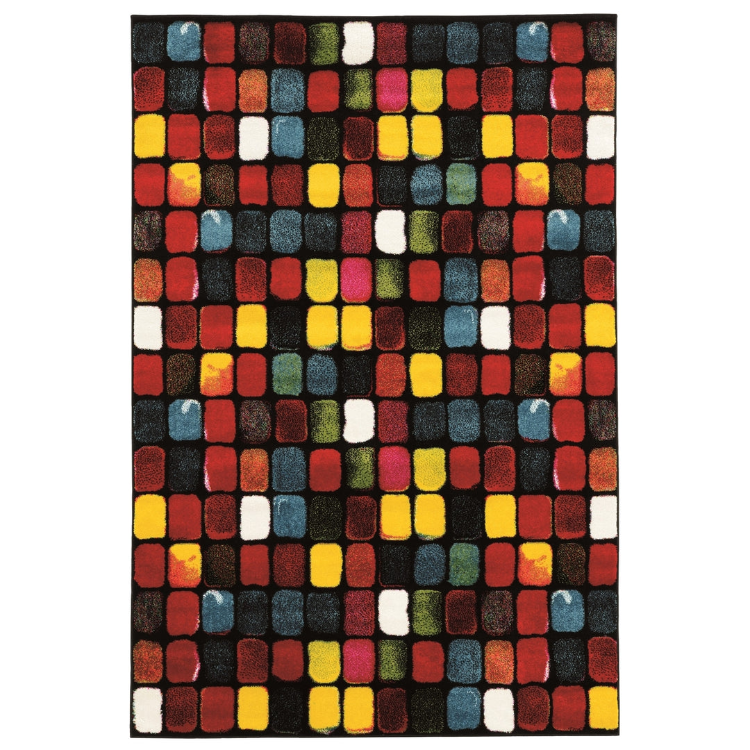 Masters Paintbox Black Area Rug 5x7 Feet Polypropylene Artistic Design Image 1