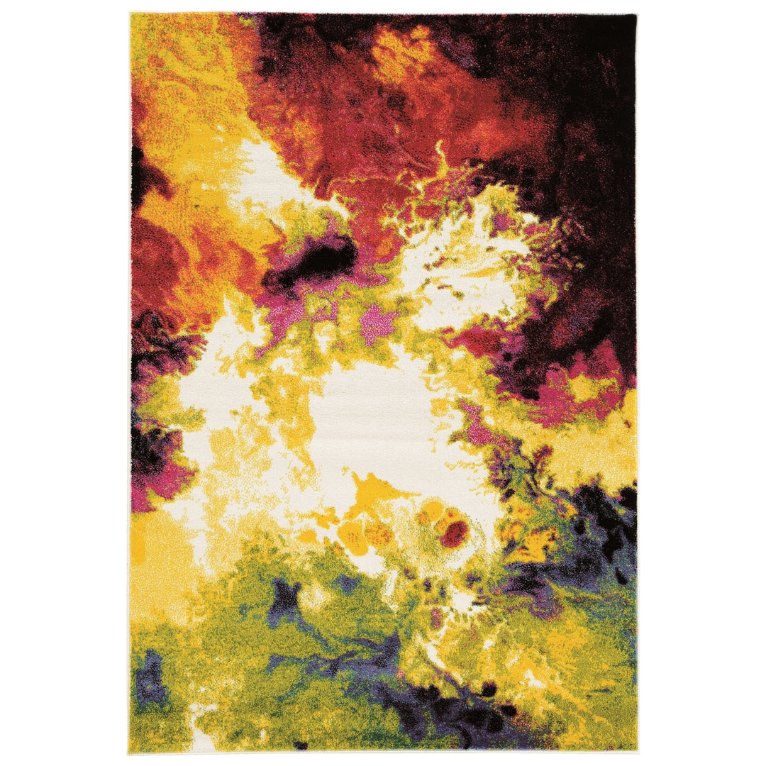 Masters Colorvolcano Rug Ivory 8x10 Area Carpet Polypropylene Artistic Floor Covering Image 1