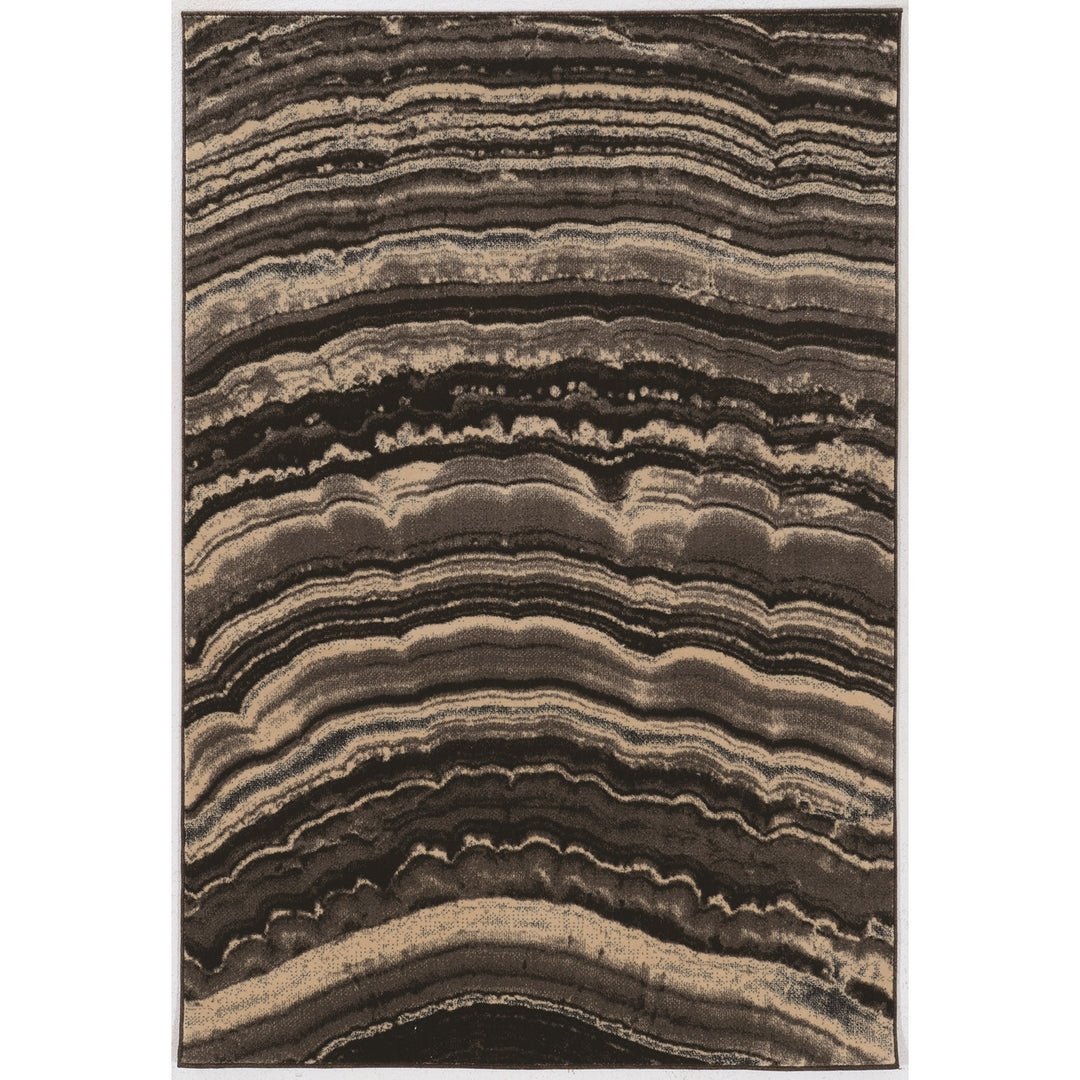 Masters Xylem Brown Area Rug 5x7.5 Easy Care Polypropylene Artistic Design Image 1