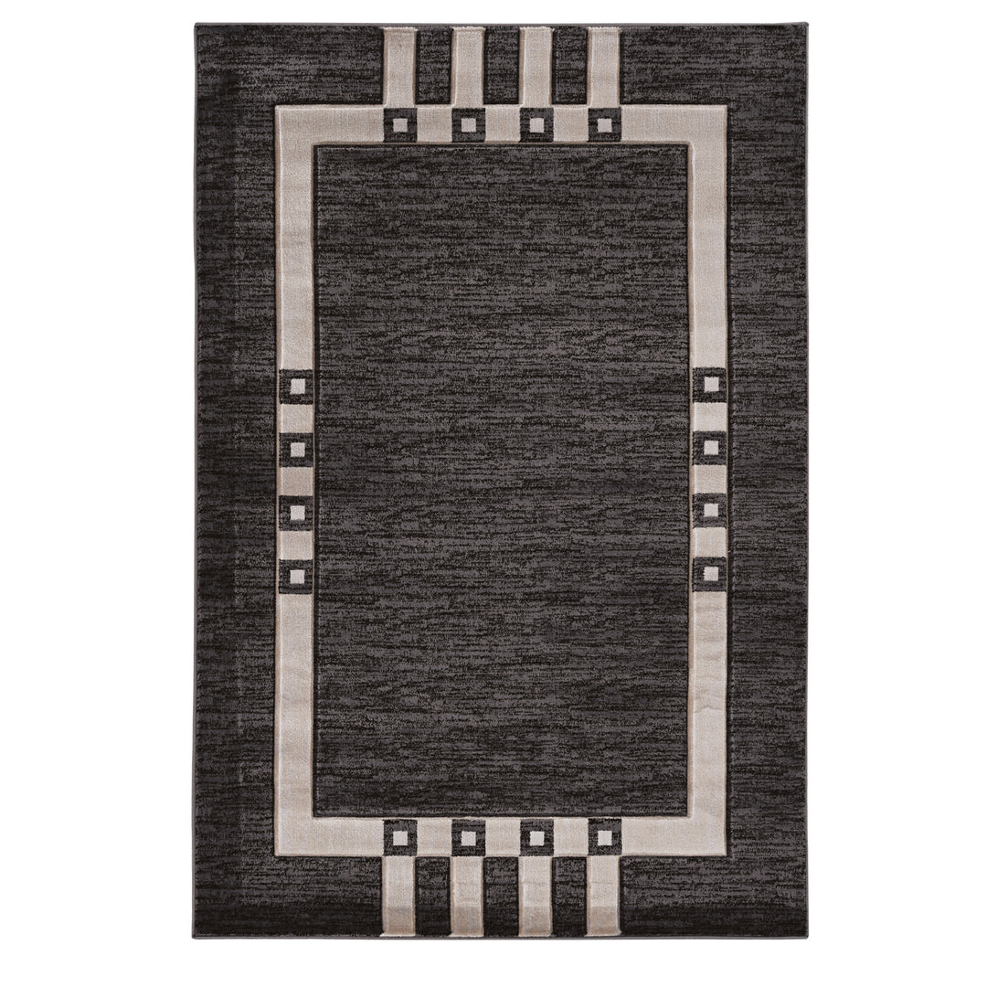 Milan Astoria Black Area Rug 8x10.3 Multicolor Abstract Pattern Easy Care Polypropylene Image 1