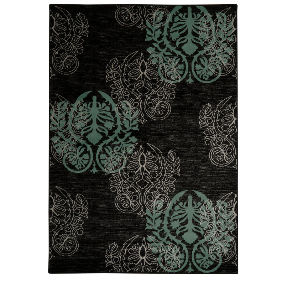 Milan Lana Black Area Rug 5x7.7 Abstract Pattern 100% Polypropylene Turkey Image 1