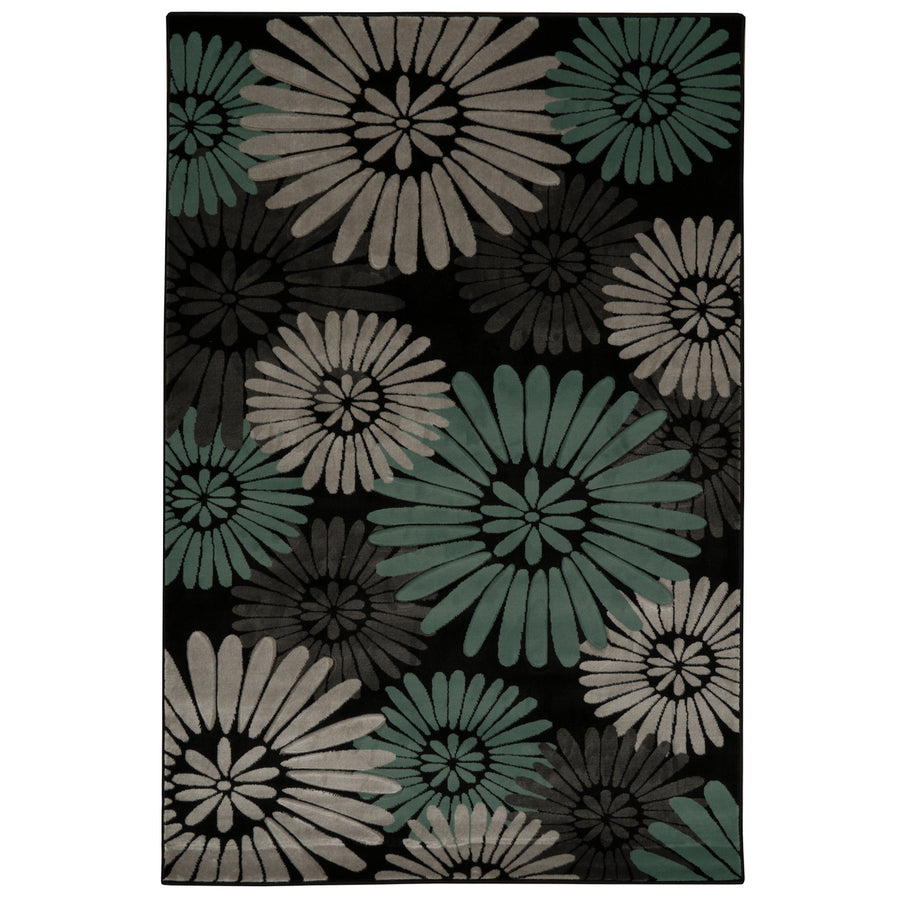 Milan Perth Black Abstract Rug 8x10.3 Easy Care 100% Polypropylene Turkey Image 1