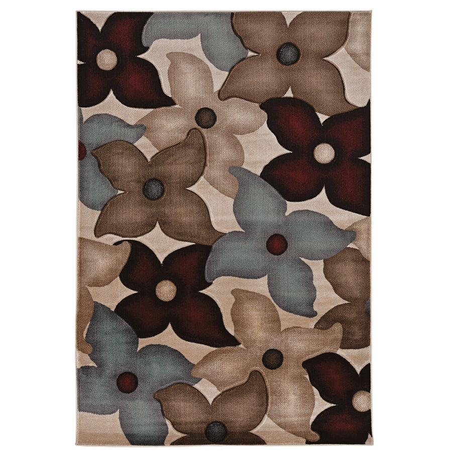 Milan Shea Garnet Area Rug 5x7.7 Transitional Multicolor Abstract Polypropylene Image 1