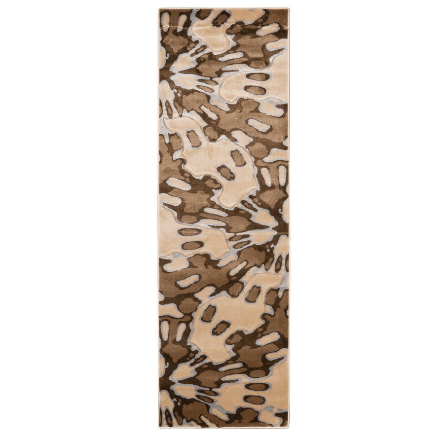 Milan Tybee Ivory Brown Area Rug 100% Polypropylene Modern Abstract Design 5x8 Image 1