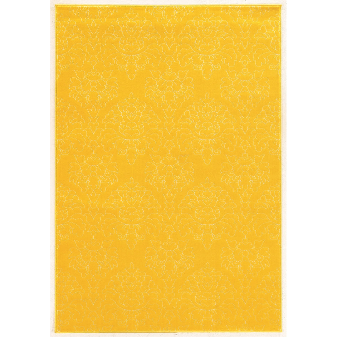 Prisma Chloe Yellow Rug 8x10 Modern Solid Color Faux Silk Accents Image 1