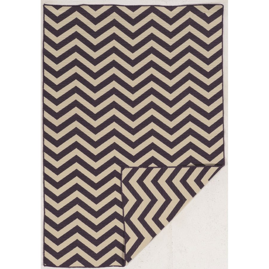 Salonika Reversible Chevron Rug Purple 5x8 Woven in Greece Flat Weave Design Image 1