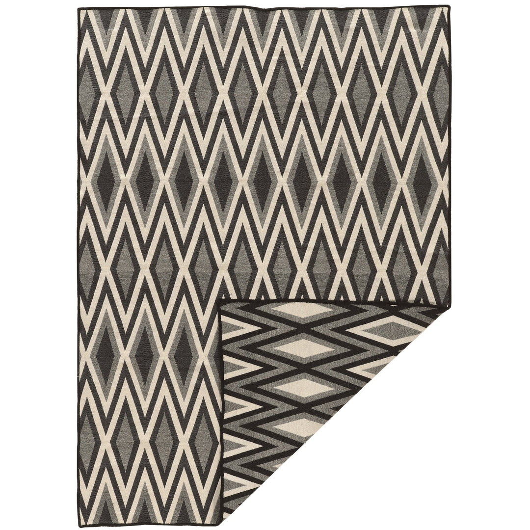 Salonika Reversible Rug Grey 5x8 Flat Woven Design Unique History Timeless Style Image 1