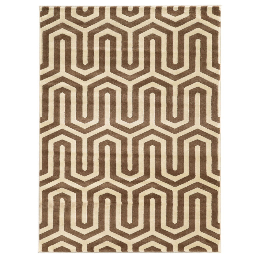 Roma Tangent Ivory Area Rug 8x10 Modern Geometric Design Neutral Palette Image 1