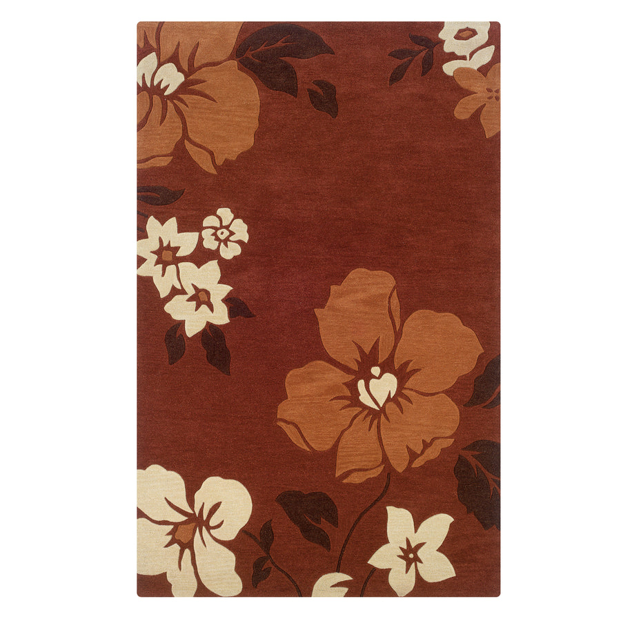 Trio Bilson Rust Area Rug 5x7 Transitional Contemporary Design Image 1