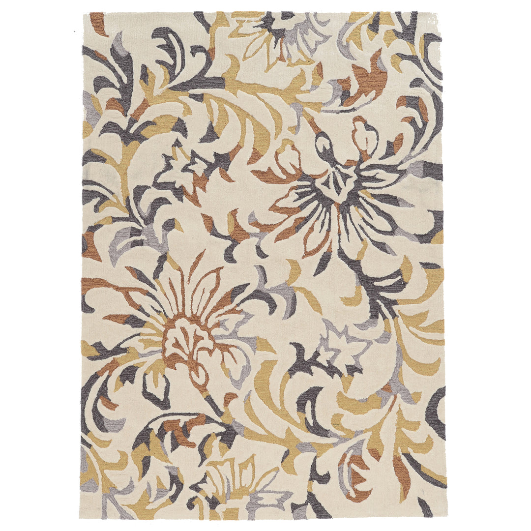 Trio Branches Ivory Multi Area Rug 8x10 Transitional Contemporary Design Image 1