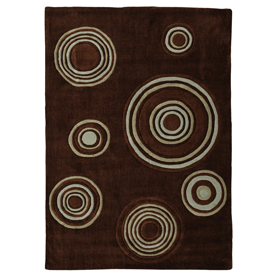 Trio Brinlee Chocolate Area Rug 5x7 Transitional Contemporary Indoor Design Image 1