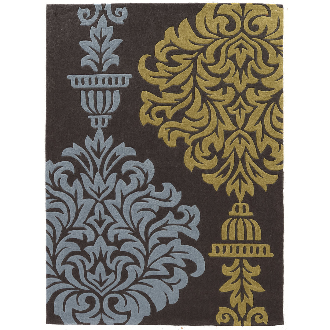 Trio Burdette Grey Area Rug 5x7 Contemporary Transitional Image 1