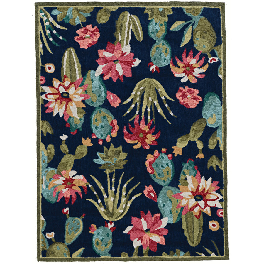 Trio Cactus Navy Area Rug 8x10 Contemporary Transitional Design Image 1