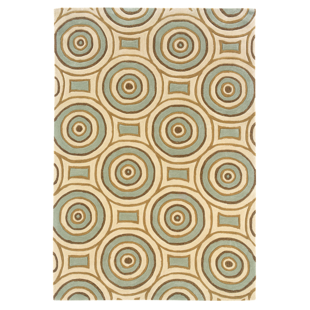 Trio Combs Cream Area Rug 5x7 Transitional Contemporary Design Stylish Colors Image 1