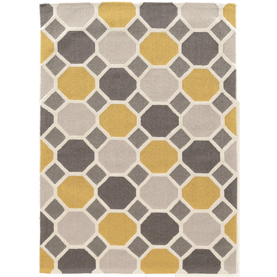 Trio Ceramic Grey Area Rug 5x7 Transitional Contemporary Design Image 1