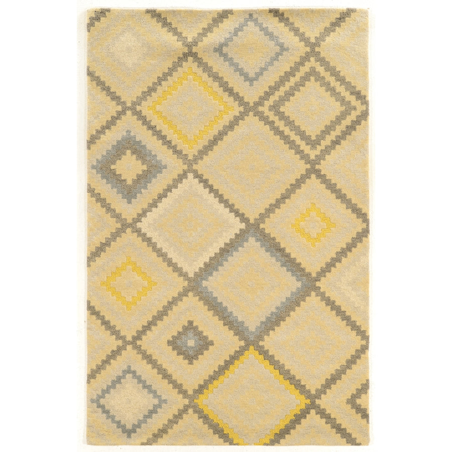 Aspire Wool Stitch Area Rug Natural 5x8 Handtufted 100% Wool Indian Design Image 1