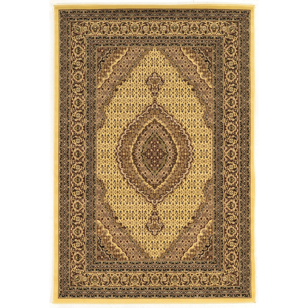 Persian Treasures Mahi Tabriz Cream Area Rug 8x10 Power Loomed Plush Design Image 1