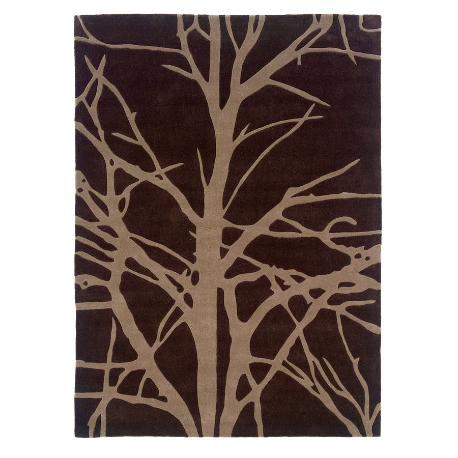 Trio Forest Chocolate Area Rug 8x10 Contemporary Transitional Design Indoor Image 1