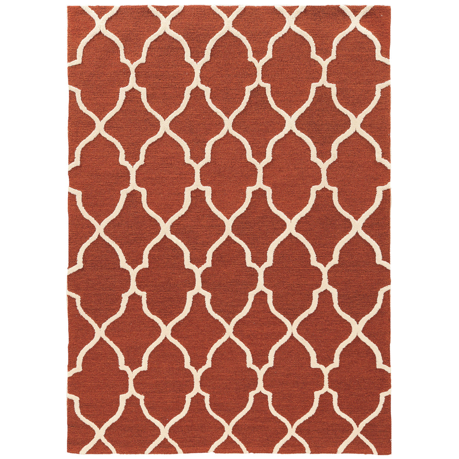 Trio Geo Rust Area Rug 5x7 Transitional Contemporary Design Image 1