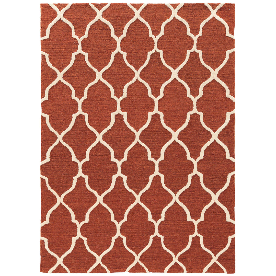 Trio Geo Rust Area Rug 8x10 Transitional Contemporary Design Image 1