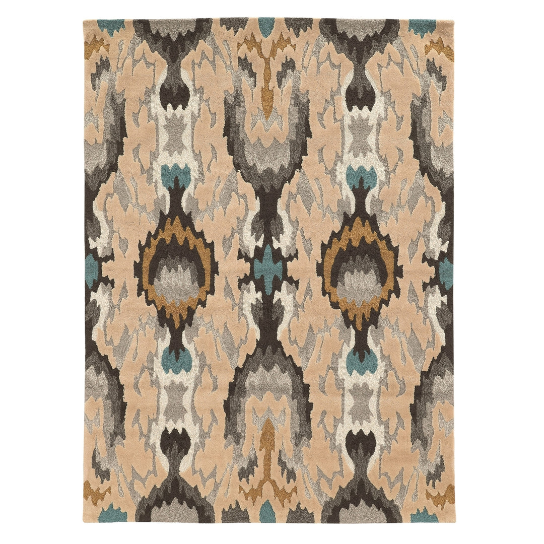 Trio Icon Grey Area Rug 8x10 Transitional Contemporary Design Image 1