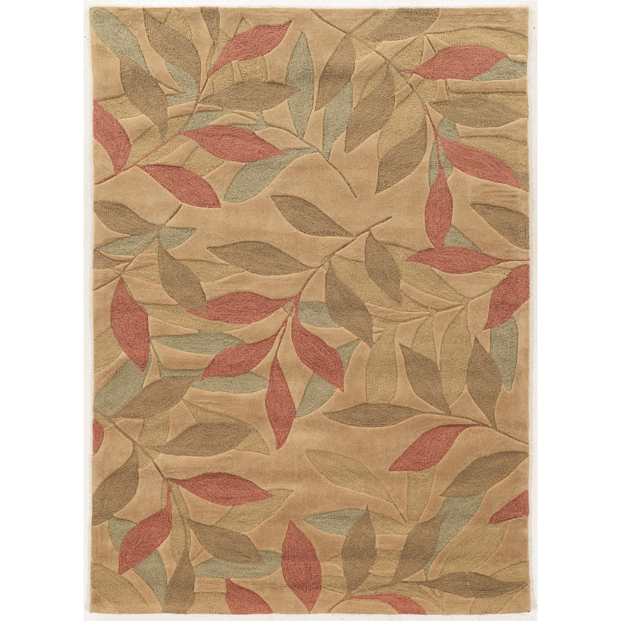 Trio Leaves Grey Area Rug 5x7 Contemporary Transitional Design Indoor Image 1