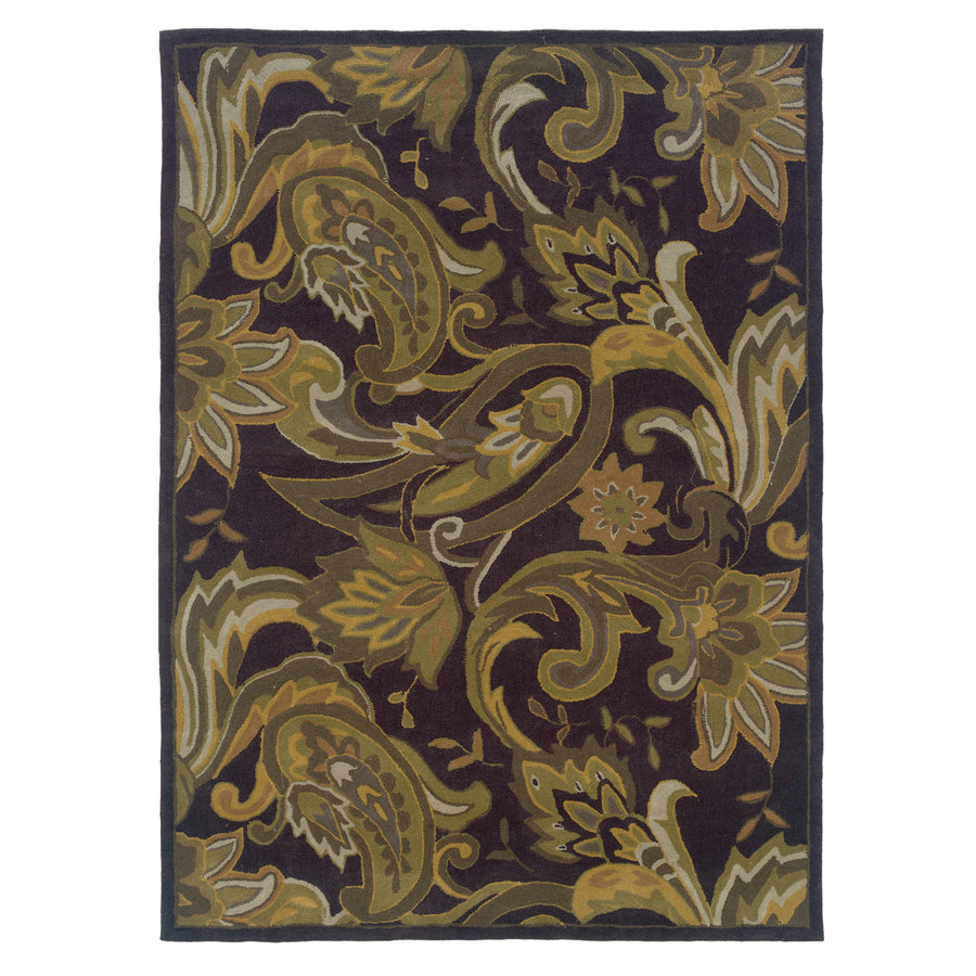 Trio Lahour Aubergine Area Rug 5x7 Transitional Contemporary Image 1