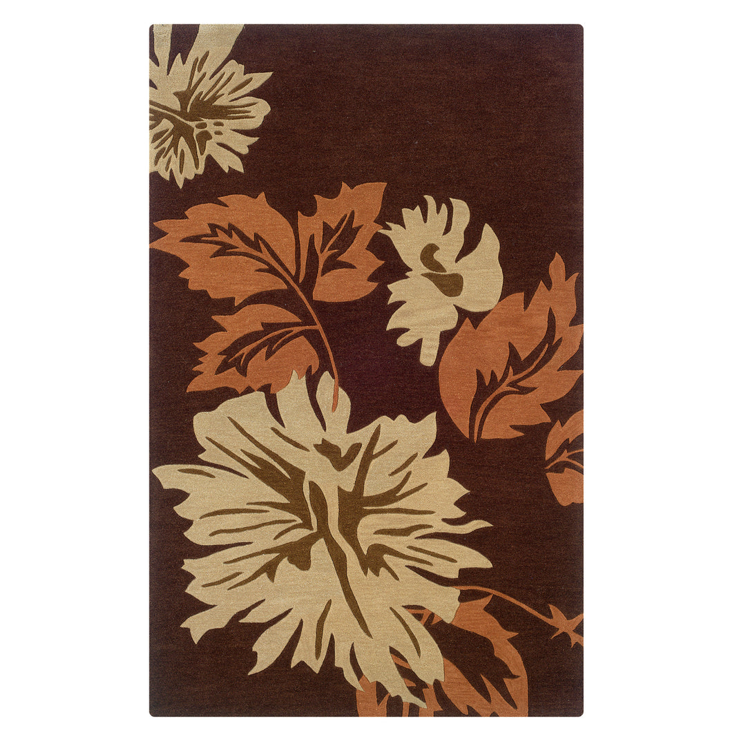 Trio Marcie Chocolate Area Rug 5x7 Transitional Contemporary Design Image 1