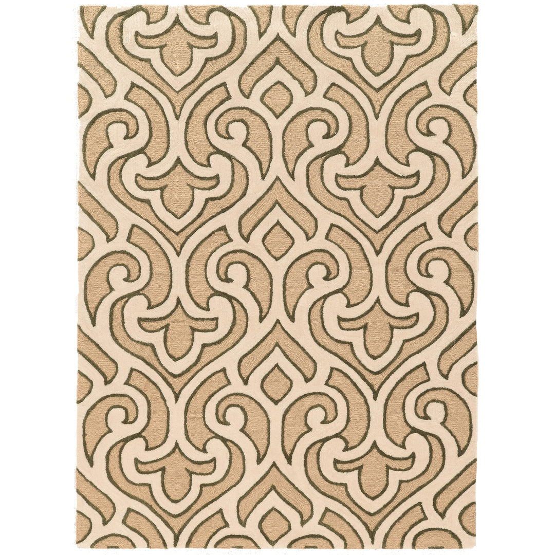 Trio Marple Ivory Cream Area Rug 5x7 Transitional Contemporary Design Image 1