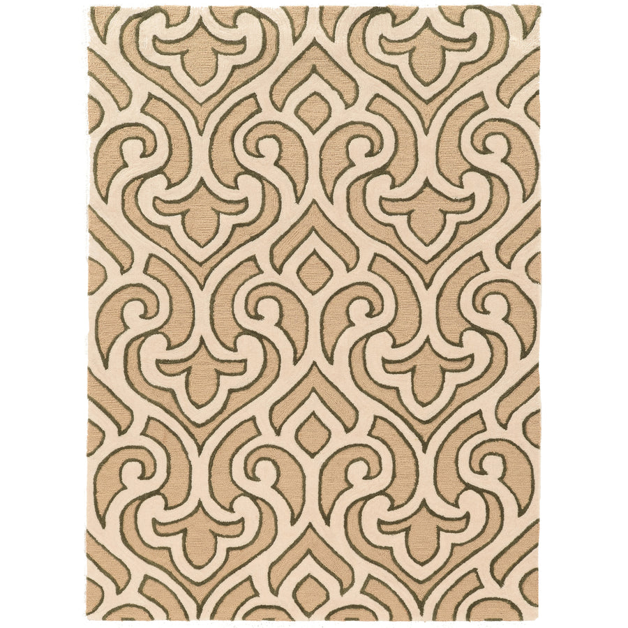 Trio Marple Ivory Cream Area Rug 5x7 Transitional Contemporary Design Image 1