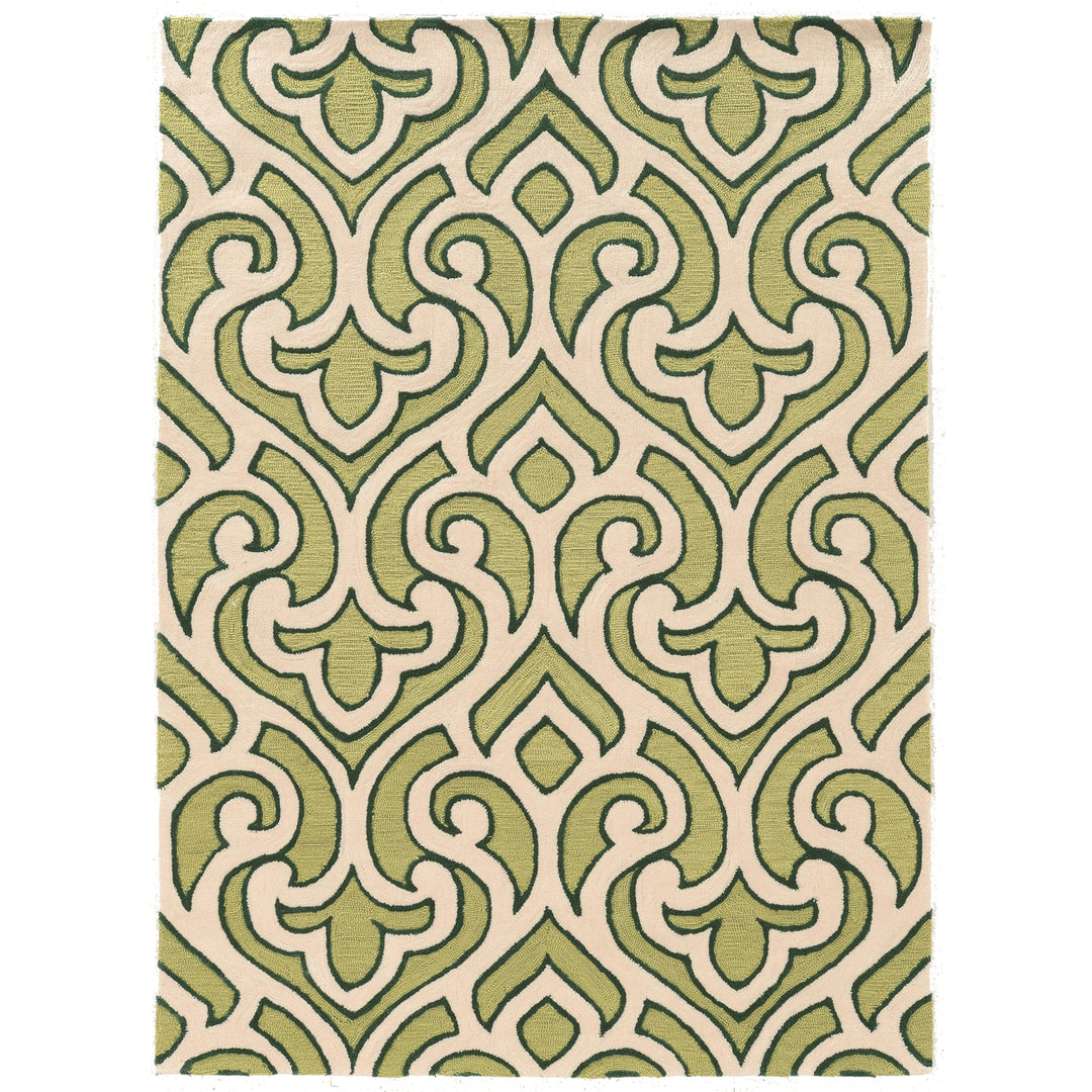 Trio Marple Ivory Green Area Rug 8x10 Transitional Contemporary Design Image 1